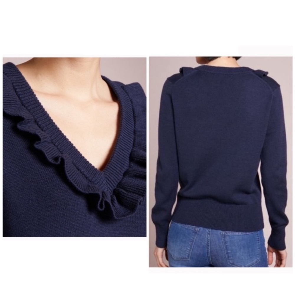 J.Crew Ruffle V-neck sweater - Picture 6 of 6